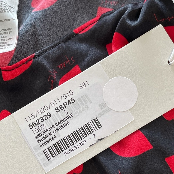 STELLA MCCARTNEY Women’s Heart Print Silk Blend Satin Camisole - Sizes S & M - Picture 10 of 11